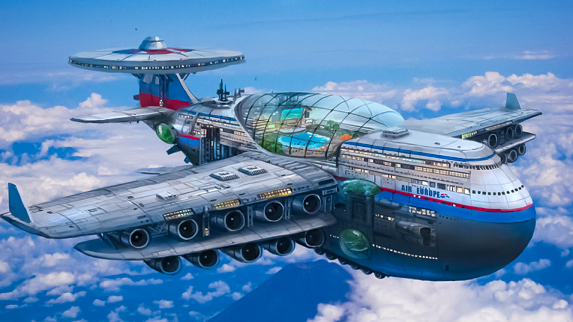 An airborne hotel that never lands could carry 5,000 guests